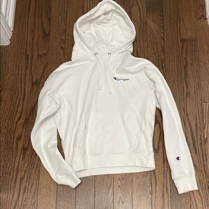 Champion White Hooded Sweatshirt Relaxed Fit